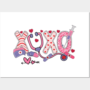 XOXO Nurse Valentines Day Stethoscope Valentine For Nurse Posters and Art